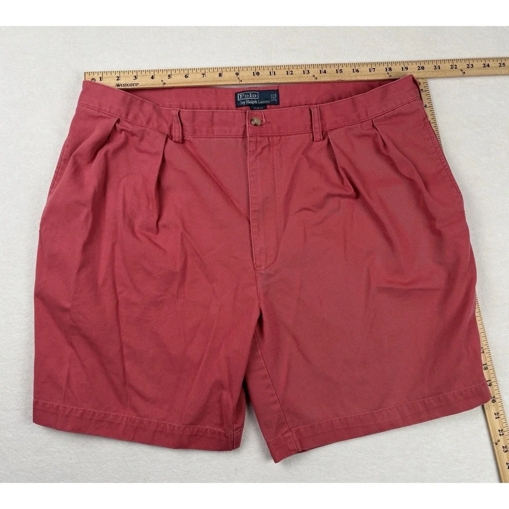 Vintage‎ Polo Ralph Lauren Tyler Fit Coral Pink Chino Shorts Men's Size 42